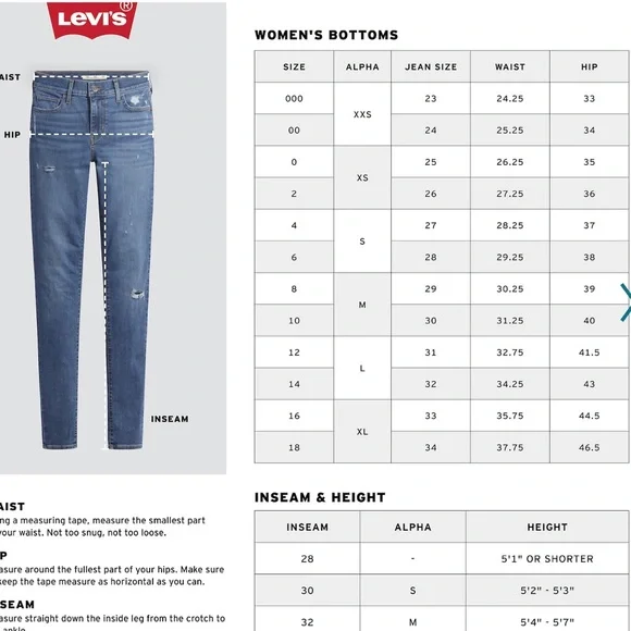 NWT women’s Levi’s black high rise skinny jeans SZ 16 short - Picture 3 of 9